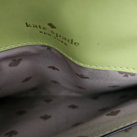 Kate Spade Staci Flap Saffiano Leather Lime Green Crossbody Shoulder Bag COA - Picture 7 of 15